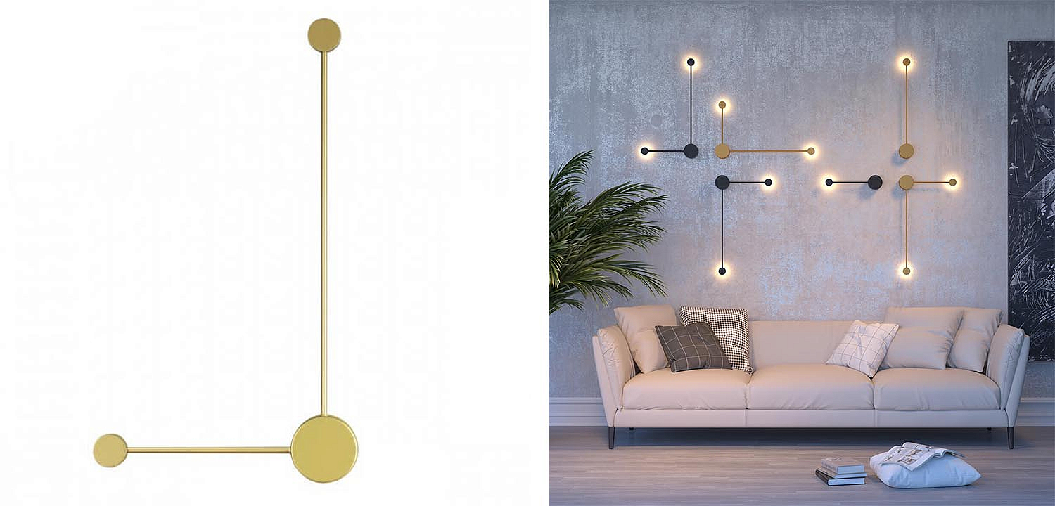 Бра Pin Wall Light Gold Angle Бра Pin Wall Light Gold Angle - Loft-Concept в Перми