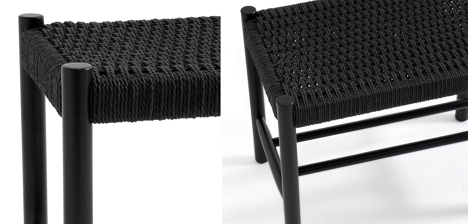 Банкетка Enzo Wicker Black Banquet mini Банкетка Enzo Wicker Black Banquet mini - Loft-Concept в Перми