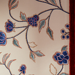 Обои с вышивкой ручной работы Flora Catherine colourway on Liso Pearl wool sateen варинант исполнения - 4 | Loft Concept в Перми