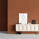 Дизайнерский комод с фактурным фасадом и чёрной ножкой в форме шара Samanta варинант исполнения - 2 | Loft Concept в Перми