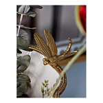 Ваза из фарфора черная с цветочной росписью и бронзовой стрекозой Spring Garden варинант исполнения - 6 | Loft Concept в Перми