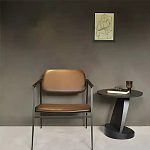 Дизайнерский журнальный столик чёрный с круглой столешницей Arycy варинант исполнения - 6 | Loft Concept в Перми