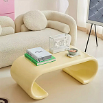Дизайнерский журнальный стол жёлтый округлой формы Bonyn варинант исполнения - 1 | Loft Concept в Перми