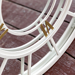 Зеркало настенное в белой металлической раме в виде часов Mirror Tower Clock варинант исполнения - 3 | Loft Concept в Перми