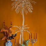 Обои с вышивкой ручной работы Deco Palms Original colourway on velvet 2 варинант исполнения - 2 | Loft Concept в Перми