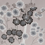 Обои ручная роспись Anemones in Light Dusk colourway on Lilac Hint slub silk варинант исполнения - 2 | Loft Concept в Перми