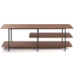 ТВ-тумба с полками из массива ореха Derick Wooden TV Stand варинант исполнения - 1 | Loft Concept в Перми