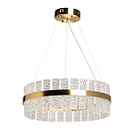 Люстра круглая золотого цвета с прозрачными рельефными стеклянными вставками Textured Glass Chandelier варинант исполнения - 2 | Loft Concept в Перми