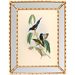 Постер с изображением птиц и цветов в зеркальной раме Blooming Birds Poster варинант исполнения - 5 | Loft Concept в Перми