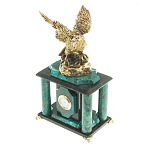 Часы настольные из натурального камня с декором в виде орла Eagle Stone Clock варинант исполнения - 6 | Loft Concept в Перми