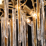 Люстра подвесная золотого цвета с разветвленными ветвями и прозрачными стеклянными подвесками Droplet Chandelier варинант исполнения - 5 | Loft Concept в Перми