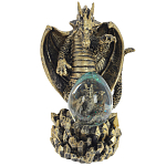 Декоративная статуэтка Дракон и стеклянное яйцо Dragon and Glass Egg Gold Black варинант исполнения - 2 | Loft Concept в Перми