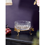 Чаша из прозрачного стекла на бронзовых ножках в виде стрекоз Eden Garden варинант исполнения - 2 | Loft Concept в Перми