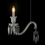 Подвесной светильник стеклянный в виде канделябра Curved Glass Chandelier варинант исполнения - 4 | Loft Concept в Перми