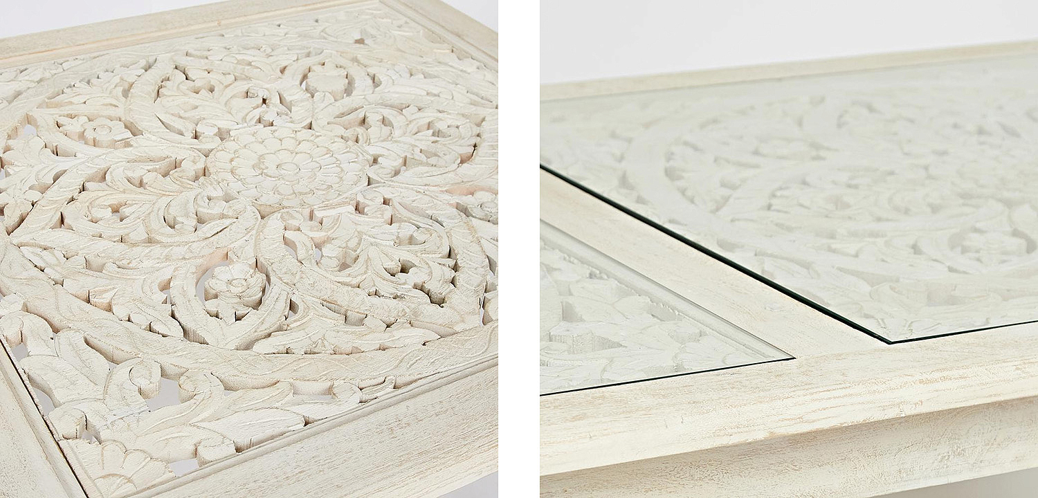 Обеденный стол Indian antique white Table Обеденный стол Indian antique white Table - Loft-Concept в Перми