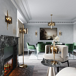 Бра с изогнутым плафоном на бронзовом основании с вертикальным декором из металлических трубок Sohne варинант исполнения - 2 | Loft Concept в Перми