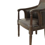 Кресло кожаное на 4-х деревянных ножках из массива березы Ethan Armchair brown варинант исполнения - 4 | Loft Concept в Перми