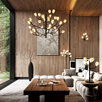 Торшер с плафонами из белых фарфоровых цветов на изогнутых ветвях Floralis варинант исполнения - 2 | Loft Concept в Перми