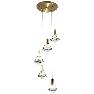 Каскадная люстра с плафонами в форме бриллианта Diamond Crystal Cascade Chandelier