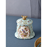 Шкатулка голубого цвета с рисунком и состаренным эффектом Eden Garden варинант исполнения - 3 | Loft Concept в Перми