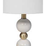 Лампа настольная с каркасом из мраморных шаров и белым абажуром Floor lamp Jewelry варинант исполнения - 2 | Loft Concept в Перми
