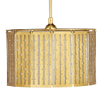 Люстра с золотым фактурным каркасом и тканевым абажуром Lustery Gold варинант исполнения - 3 | Loft Concept в Перми