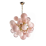 Люстра розовые шары на золотом каркасе Pink Light Bubbles варинант исполнения - 1 | Loft Concept в Перми