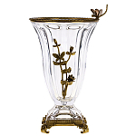 Ваза из прозрачного стекла с бронзовой вставкой в виде цветущей ветви Eden Garden porcelain and bronze варинант исполнения - 1 | Loft Concept в Перми
