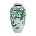 Ваза высокая с зелеными цветочными и птичьими мотивами Vase Inspired by Nature варинант исполнения - 2 | Loft Concept в Перми