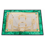 Настольный письменный набор из малахита и долерита с декором в виде герба России Leader Organizer варинант исполнения - 4 | Loft Concept в Перми