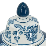 Ваза с крышкой и голубым цветочным рисунком на белом фоне Blue & White Ornament варинант исполнения - 3 | Loft Concept в Перми