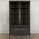 Витрина Primo со стеклянными фасадами и буфетом шпон Темный орех варинант исполнения - 2 | Loft Concept в Перми