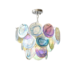 Люстра с каскадом из круглых разноцветных стеклянных дисков Mother of Pearl Iridescence варинант исполнения - 3 | Loft Concept в Перми