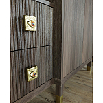 Большой шкаф с витриной Elsa Dreams Walnut варинант исполнения - 4 | Loft Concept в Перми