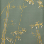 Обои ручная роспись Bamboo Golden on Blue grey dyed silk варинант исполнения - 2 | Loft Concept в Перми