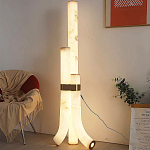 Торшер геометрический с тремя мраморными плафонами Marble Tripod варинант исполнения - 3 | Loft Concept в Перми