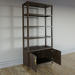 Стеллаж со стеклянными полками Elsa Dreams Walnut варинант исполнения - 3 | Loft Concept в Перми