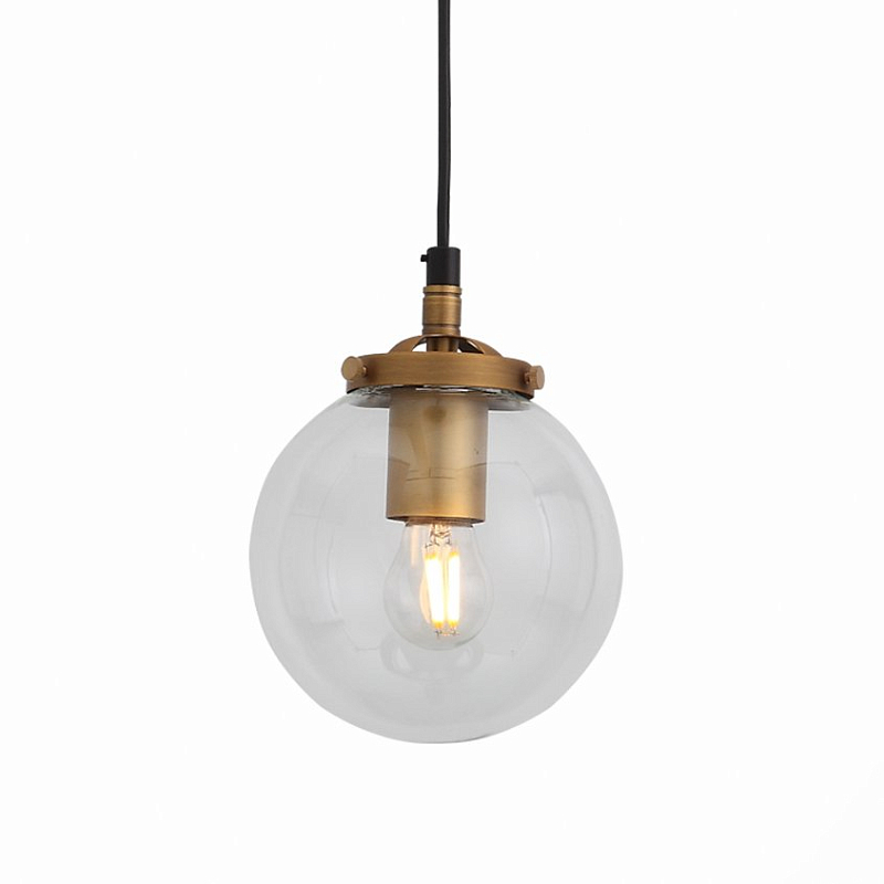 Подвесной светильник Bistro Globe Clear Glass Pendant Золотой в Перми | Loft Concept 
