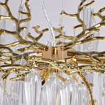 Люстра золотого цвета с декоративными ветками и длинными прозрачными стеклянными подвесами в форме сосулек Droplet Chandelier варинант исполнения - 8 | Loft Concept в Перми