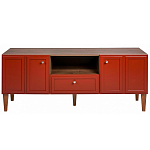 ТВ-тумба красная из массива бука с 2-мя дверками и ящиком Wenge Light варинант исполнения - 2 | Loft Concept в Перми