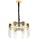 Люстра с прямоугольными хрустальными плафонами Glass Rectangles Gold Chandelier 46 варинант исполнения - 2 | Loft Concept в Перми