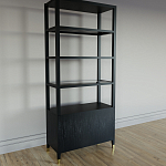 Стеллаж со стеклянными полками Elsa Dreams Black варинант исполнения - 6 | Loft Concept в Перми