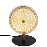 Настольная лампа с плафоном из рельефного стекла Peony Glass Bronze  варинант исполнения - 1 | Loft Concept в Перми