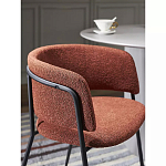 Стул полукруглый мягкий с буклированной обивкой Chair with Boucle Upholstery варинант исполнения - 6 | Loft Concept в Перми