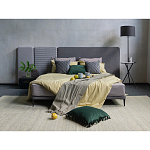 Кровать с большим мягким изголовьем Unity Grey Bed варинант исполнения - 6 | Loft Concept в Перми