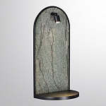 Настенный светильник зеленого цвета с черной рамкой овальной формы с полкой Herbarium  варинант исполнения - 1 | Loft Concept в Перми