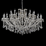 Люстра подвесная двухъярусная с 30-ю лампочками и прозрачными хрустальными подвесками на хромированном основании Crystal lamps варинант исполнения - 1 | Loft Concept в Перми