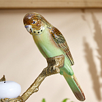 Подсвечник с двумя попугаями из фарфора на бронзовой ветке Eden Garden варинант исполнения - 3 | Loft Concept в Перми