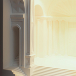 Встраиваемый в стену гипсовый светильник под покраску с арками и рельефными колоннами Antiquity Athena варинант исполнения - 9 | Loft Concept в Перми