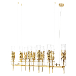 Люстра подвесная прямоугольная с 10-ю цилиндрическими плафонами LIAISON варинант исполнения - 1 | Loft Concept в Перми